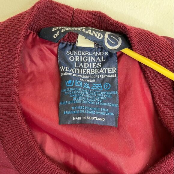Vintage 80s Sunderland of Scotland Weatherbeater Maroon Rainwear Women XL Golf - Picture 10 of 14